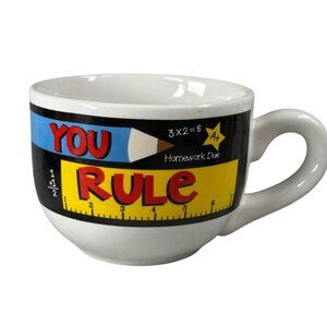 Teacher Gift You Rule Ceramic Mug Ruler Design Fun School-Themed Artwork